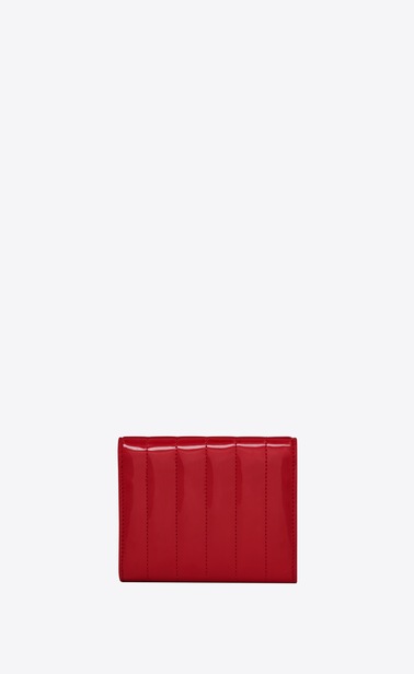 SAINT LAURENT Vicky SLG Woman Vicky compact tri-fold wallet in matelassé patent leather b_V4